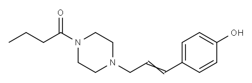 1-Butyryl-4-[3-(4-hydroxy-phenyl)-allyl]-piperazine Structure