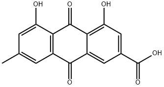 2-Anthracenecarboxylic acid, 9,10-dihydro-4,5-dihydroxy-7-methyl-9,10-dioxo- Structure