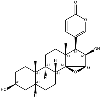3β,16β-ジヒドロキシ-14,15β-エポキシ-5β-ブファ-20,22-ジエノリド 化学構造式