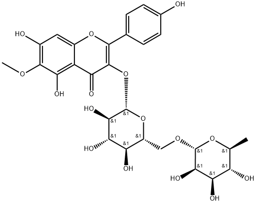 3,4',5,7-四羟基-6-甲氧基黄酮 3-O-BETA-D-芸香糖苷,403861-33-6,结构式