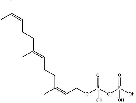 Diphosphoric acid, mono[(2Z,6E)-3,7,11-trimethyl-2,6,10-dodecatrien-1-yl] ester Structure