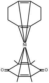 Nickel, [(1,2,5,6-η)-1,5-cyclooctadiene][(2,3,5,6-η)-2,3,5,6-tetramethyl-2,5-cyclohexadiene-1,4-dione]- Structure
