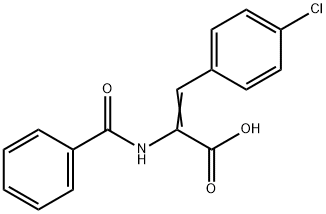 2-苯甲酰胺基-(3Z)-(41-氯苯基)丙烯酸, 40942-31-2, 结构式