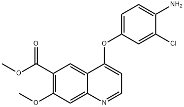 6-Quinolinecarboxylic acid, 4-(4-amino-3-chlorophenoxy)-7-methoxy-, methyl ester,417723-07-0,结构式