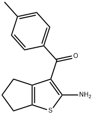 (2-氨基-5,6-二氢-4H-环戊二烯并[B]噻吩-3-基)-对-甲苯基-甲酮, 436093-41-3, 结构式