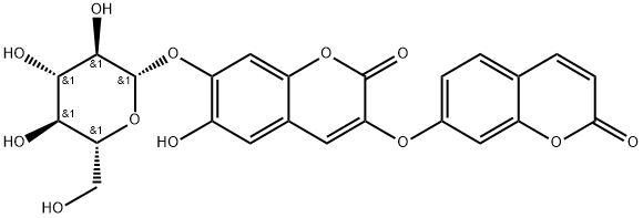 demethyldaphnoretin-7-O-glucoside, 438578-91-7, 结构式