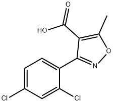 3-(2,4-二氯苯基)-5-甲基异噁唑-4-甲酸,4402-78-2,结构式