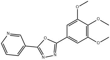 Pyridine, 3-[5-(3,4,5-trimethoxyphenyl)-1,3,4-oxadiazol-2-yl]- Structure