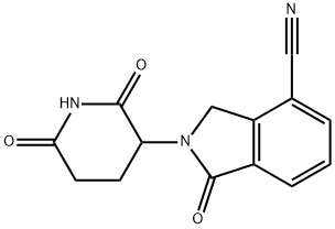 2-(2,6-二氧代哌啶-3-基)-1-氧代异二氢吲哚-4-甲腈, 444289-04-7, 结构式