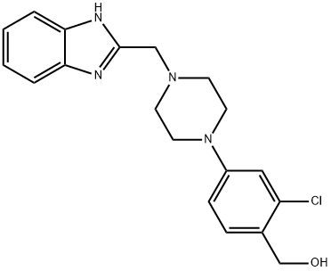 Benzenemethanol, 4-[4-(1H-benzimidazol-2-ylmethyl)-1-piperazinyl]-2-chloro- Structure