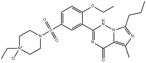 Imidazo[5,1-f][1,2,4]triazin-4(1H)-one, 2-[2-ethoxy-5-[(4-ethyl-4-oxido-1-piperazinyl)sulfonyl]phenyl]-5-methyl-7-propyl- Struktur
