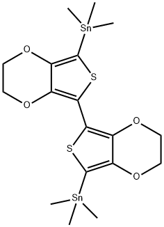 1,1'-(2,2',3,3'-Tetrahydro[5,5'-bithieno[3,4-b]-1,4-dioxin]-7,7'-diyl)bis[1,1,1-trimethylstannane] Structure