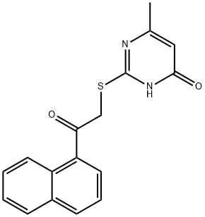 4(3H)-Pyrimidinone, 6-methyl-2-[[2-(1-naphthalenyl)-2-oxoethyl]thio]- Structure
