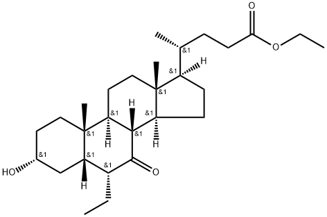 (3α,5β,6α)-6-ethyl-3-hydroxy-7-oxo-cholan-24-oicacid ethylester Struktur