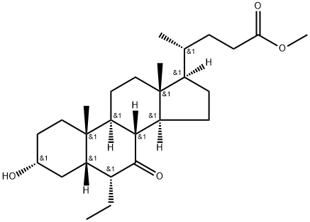 (3α,5β,6α)-6-ethyl-3-hydroxy-7-oxo-cholan-24-oic acid methyl ester  (BTC-C1) Struktur