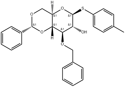 4-Methylphenyl 3-O-benzyl-4,6- O-benzylidene-1-thio-β-D-gluco- pyranoside Struktur