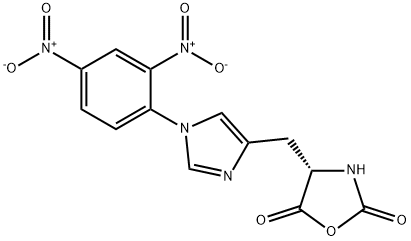 2,5-Oxazolidinedione, 4-[[1-(2,4-dinitrophenyl)-1H-imidazol-4-yl]methyl]-, (4S)- 化学構造式