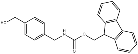 Carbamic acid, N-[[4-(hydroxymethyl)phenyl]methyl]-, 9H-fluoren-9-ylmethyl ester Structure