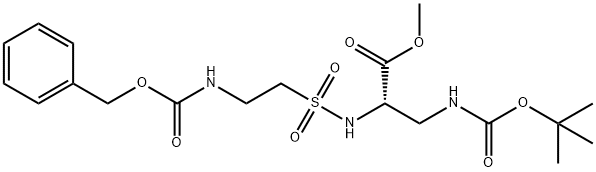 methyl (S)-2-((2-(((benzyloxy)carbonyl)amino)ethyl)sulfonamido)-3-((tert-butoxycarbonyl)amino)propanoate Structure