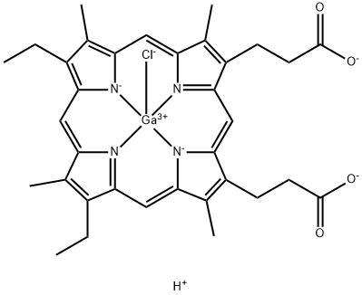 镓(III)介晶卟啉IX氯化物, 477882-70-5, 结构式