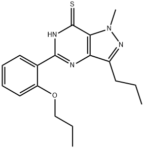 7H-Pyrazolo[4,3-d]pyrimidine-7-thione, 1,6-dihydro-1-methyl-5-(2-propoxyphenyl)-3-propyl-, 479074-08-3, 结构式