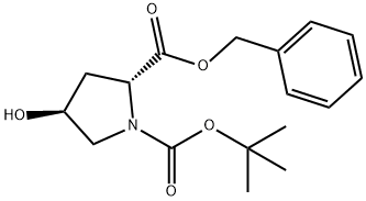 N-BOC-反式-4-羟基-D-脯氨酸苄酯 结构式
