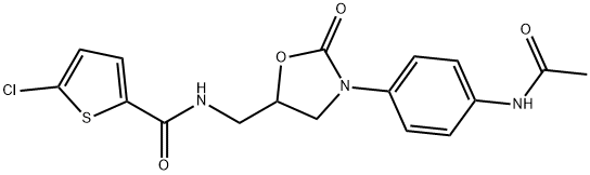 N-((3-(4-acetamidophenyl)-2-oxooxazolidin-5-yl)methyl)-5-chlorothiophene-2-carboxamide, 482306-93-4, 结构式