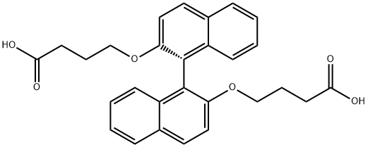 (R)-4,4′-([1,1′-BINAPHTHALENE]-2,2′-DIYLBIS(OXY))DIBUTYRIC ACID, 484670-41-9, 结构式
