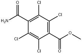 Benzoic acid, 4-(aminocarbonyl)-2,3,5,6-tetrachloro-, methyl ester Struktur