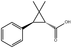 trans-2，2-dimethyl-3-phenylcyclopropane-1-carboxylic acid, 494846-26-3, 结构式