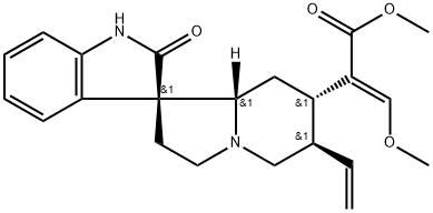 (16E,20α)-16,17,18,19-テトラデヒドロ-17-メトキシ-2-オキソコリノキサン-16-カルボン酸メチル 化学構造式
