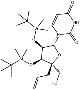 4'-alpha-C-Allyl-2',3'-bis(O-t-butyldimethylsilyl)uridine Structure