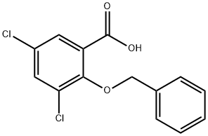2-(benzyloxy)-3,5-dichlorobenzoic acid Struktur