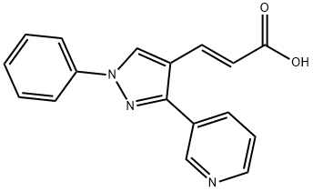 (2E)-3-[1-phenyl-3-(pyridin-3-yl)-1H-pyrazol-4-yl]prop-2-enoic acid 结构式