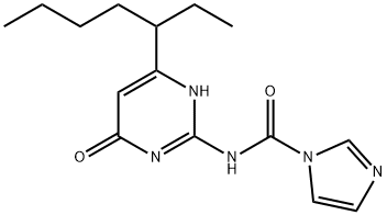 1H-Imidazole-1-carboxamide, N-[6-(1-ethylpentyl)-1,4-dihydro-4-oxo-2-pyrimidinyl]- Structure