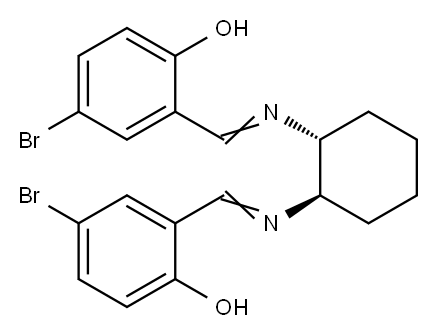 Phenol, 2,2'-[(1R,2R)-1,2-cyclohexanediylbis(nitrilomethylidyne)]bis[4-bromo- 化学構造式