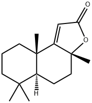 Naphtho[2,1-b]furan-2(3aH)-one, 4,5,5a,6,7,8,9,9a-octahydro-3a,6,6,9a-tetramethyl-, (3aR,5aS,9aS)- Struktur