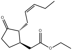 Cyclopentaneacetic acid, 3-oxo-2-(2Z)-2-penten-1-yl-, ethyl ester, (1R,2R)- Structure