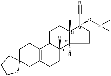 3,3-Ethylenedioxy-17β-cyano-17α-trimethylsilyloxyestra-5(10)9(11)-diene Struktur