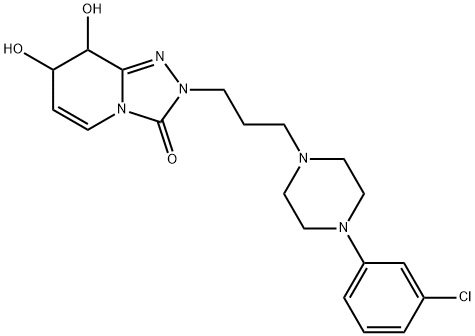 1,2,4-Triazolo[4,3-a]pyridin-3(2H)-one, 2-[3-[4-(3-chlorophenyl)-1-piperazinyl]propyl]-7,8-dihydro-7,8-dihydroxy-, 55290-67-0, 结构式