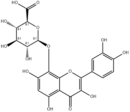 棉皮素-8-O-Β-D-葡萄糖醛酸苷 结构式
