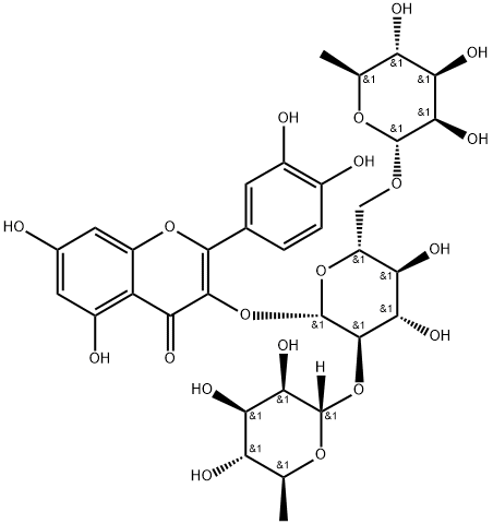 槲皮素-3-O-芸香糖-(1→2)-O-鼠李糖苷,55696-57-6,结构式