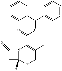5-Thia-1-azabicyclo[4.2.0]oct-2-ene-2-carboxylic acid, 3-methyl-8-oxo-, diphenylmethyl ester, (6R)- Structure