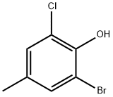 2-溴-6-氯-4-甲基苯酚, 57018-10-7, 结构式