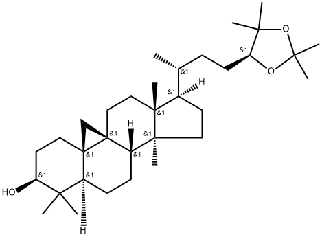 (24S)-环安坦-3,24,25-三醇 24,25-缩丙酮, 57576-31-5, 结构式