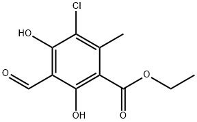 Benzoic acid, 3-chloro-5-formyl-4,6-dihydroxy-2-methyl-, ethyl ester