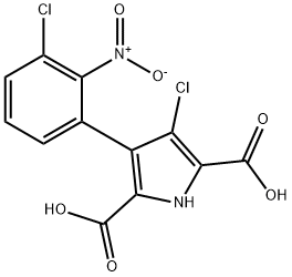 3-氯 -4-(3-氯 -2-硝基苯基) -1H- 吡咯 -2,5-二羧酸 结构式