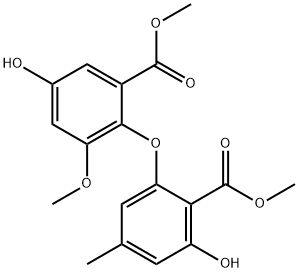 Benzoic acid, 5-hydroxy-2-[3-hydroxy-2-(methoxycarbonyl)-5-methylphenoxy]-3-methoxy-, methyl ester,59170-17-1,结构式