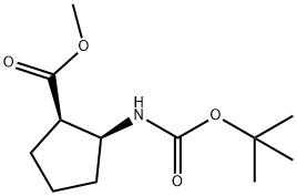 (1S,2R)-methyl 2-(tert-butoxycarbonylamino)cyclopen 结构式