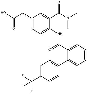 2-(3-(dimethylcarbamoyl)-4-(4'-(trifluoromethyl)biphenyl-2-ylcarboxamido)phenyl)acetic acid Structure